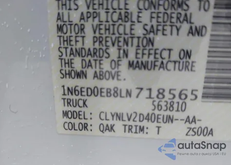 2020 Nissan Frontier из США, поврежденный, VIN 1N6ED0EB8LN718565